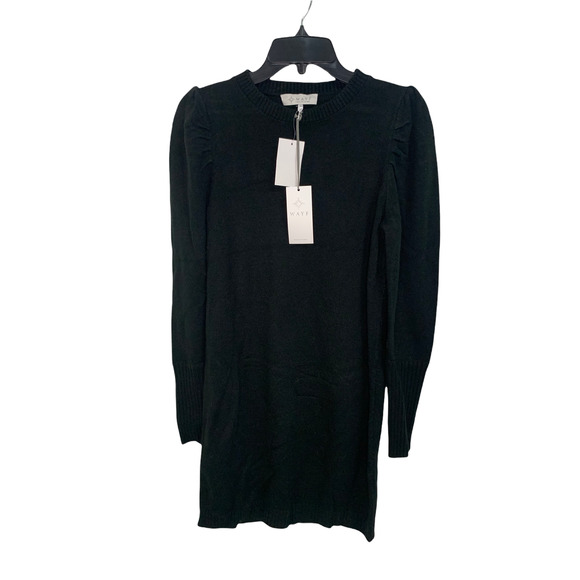 WAYF Womens Lola Sweaterdress Mock Neck Mini black dress size S NWT - Picture 2 of 6